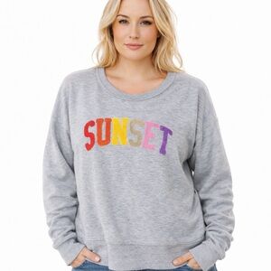 Remi James NYC SUNSET Pullover Sweater XL Coastal Vacation Beachy Resortwear